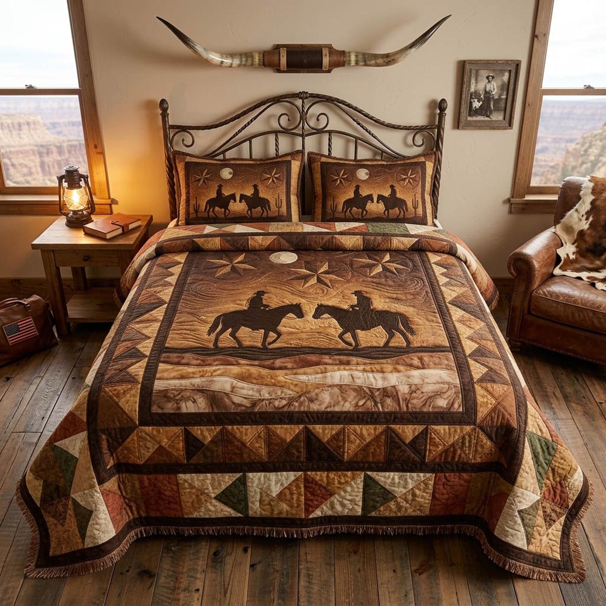 Western Pride 3-Piece Quilted Bedding Set NCU0DV9696