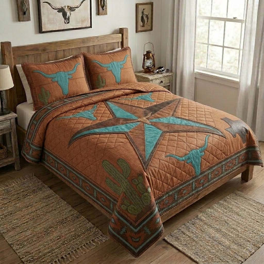 Western Star Texas 3-Piece Quilted Bedding Set NCU0QD009