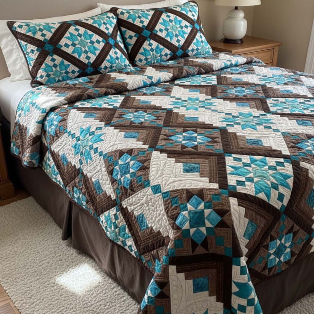 Western Starlight 3-Piece Quilted Bedding Set NCU0NT11435