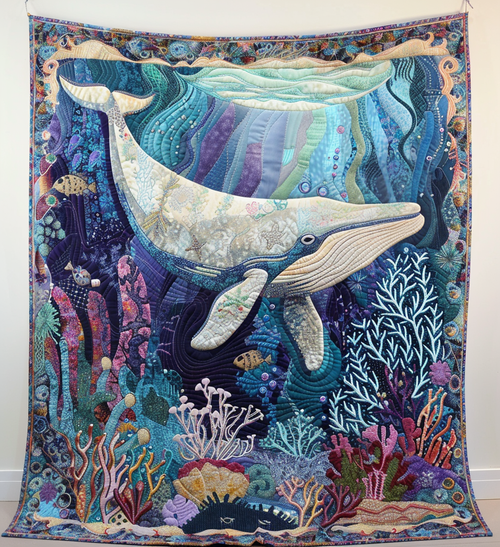 Whale Dreams Quilted Blanket NCU0PT203