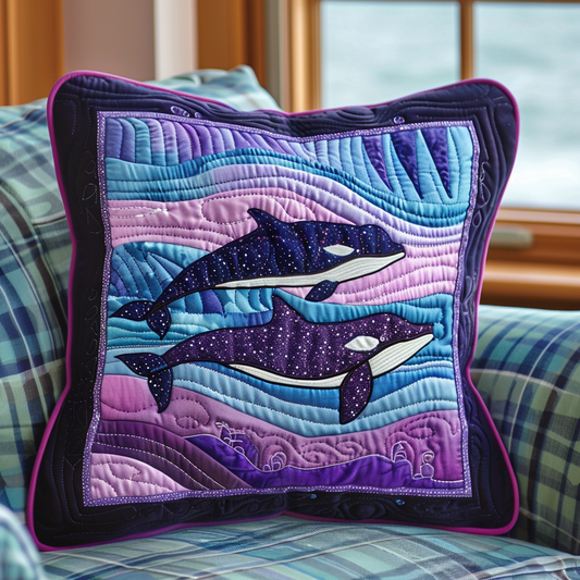 Whale Serenity Quilted Pillow Case NCU0DV269