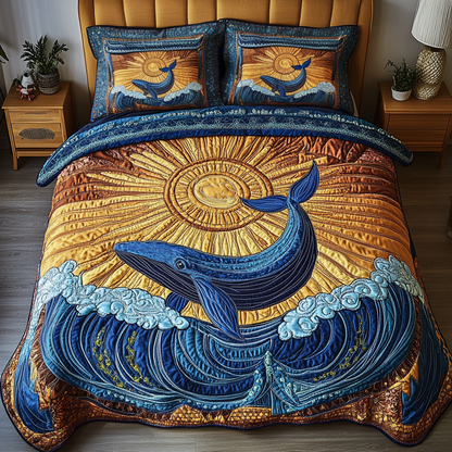Whale Dream 3-Piece Quilted Bedding Set NCU0DK7664
