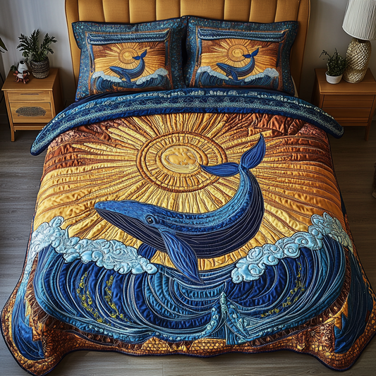 Whale Dream 3-Piece Quilted Bedding Set NCU0DK7664