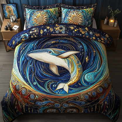 Whale Song 3-Piece Quilted Bedding Set NCU0DK3690