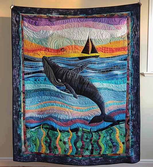 Whale's Whisper Quilted Blanket NCU0DV088