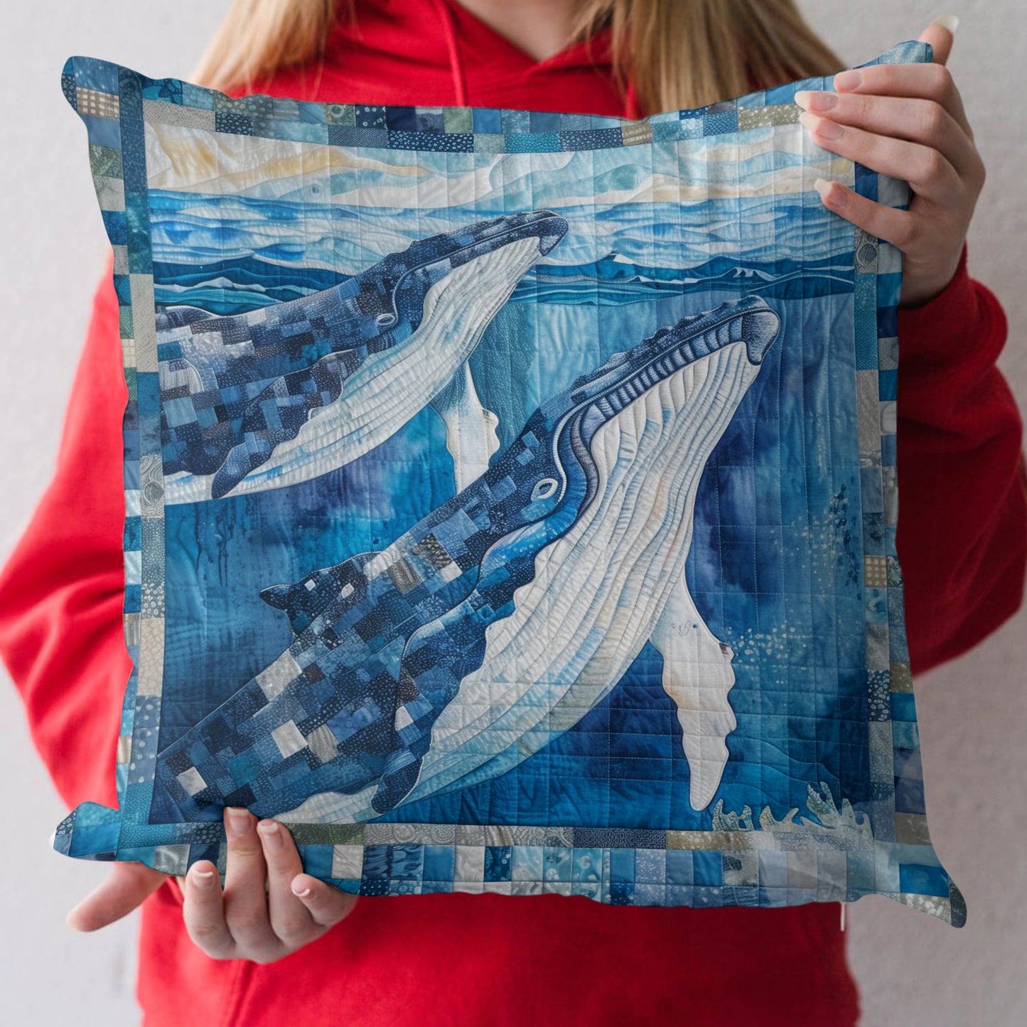 Whale's Whisper Quilted Pillow Case NCU0PT312