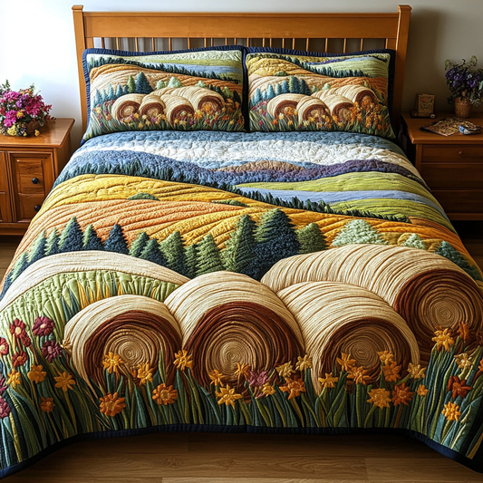 Wheat Meadow 3-Piece Quilted Bedding Set NCU0DK6257
