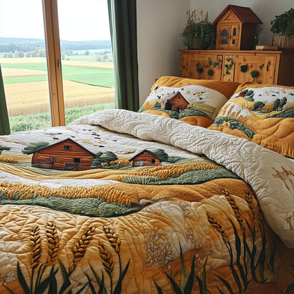 Wheat Whispers 3-Piece Quilted Bedding Set NCU0DV7106