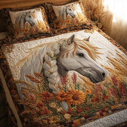 Wheatfield Horse Whisper 3-Piece Quilted Bedding Set NCU0TH3720