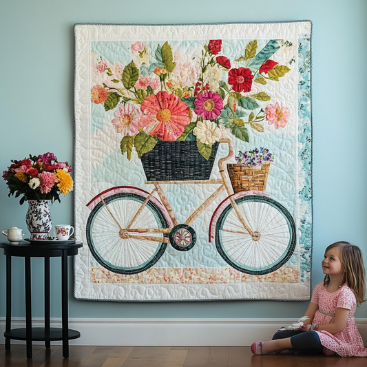 Wheels of Roses Art Quilt Hanging NCU0TL1003