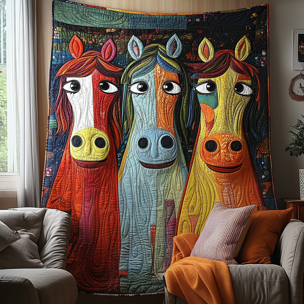 Horse Quilted Blanket NCU0VT199