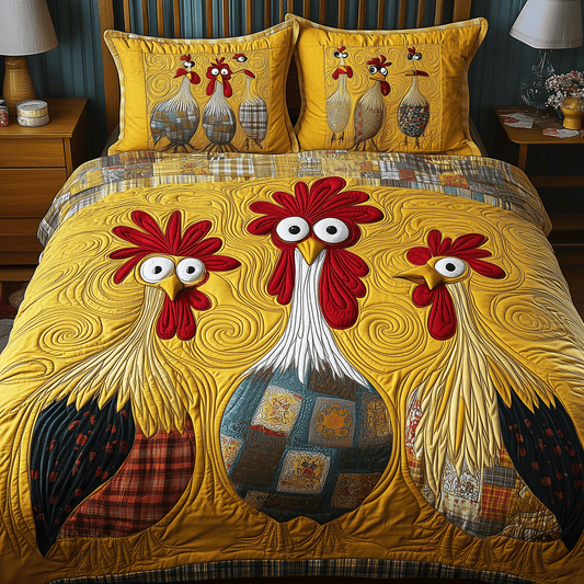 Whimsical Barnyard Bliss 3-Piece Quilted Bedding Set NCU0TH2238