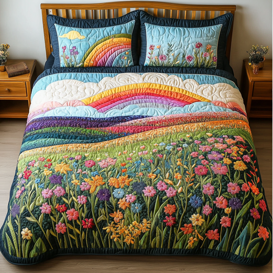 Whimsical Blooms 3-Piece Quilted Bedding Set NCU0DK6035