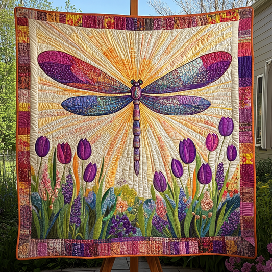 Whimsical Dragonfly Quilted Blanket NCU0DK3964