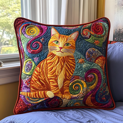 Whimsical Fantasy Cat Quilted Pillow Case NCU0PD611
