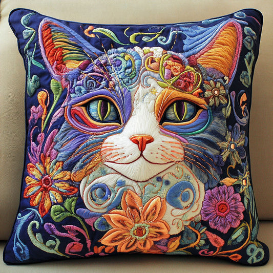 Whimsical Feline Beauty Quilted Pillow Case NCU0NT6272
