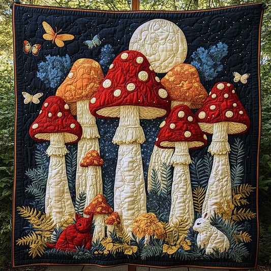 Whimsical Fungi Quilted Blanket NCU0DK4386