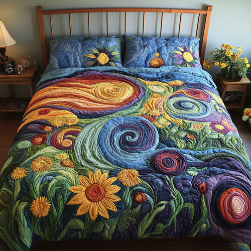Whimsical Garden 3-Piece Quilted Bedding Set NCU0VH3824