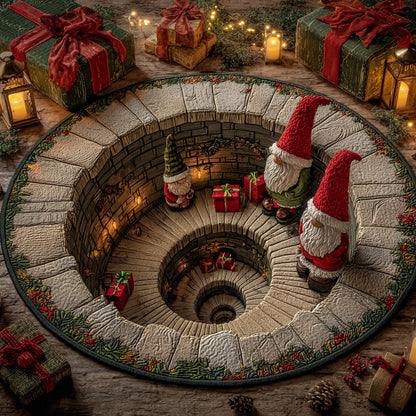 Whimsical Gnome Stairs Round Carpet NCU0HH1296