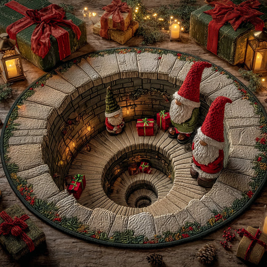 Whimsical Gnome Stairs Round Carpet NCU0HH1296