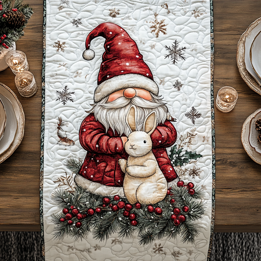Whimsical Gnome Wonderland Quilted Table Runner NCU0TL1570
