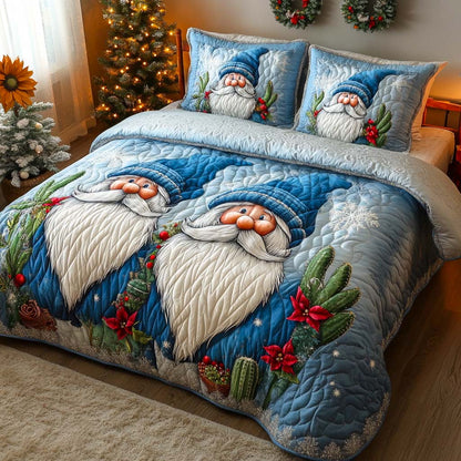 Whimsical Gnome World 3-Piece Quilted Bedding Set NCU0XD101