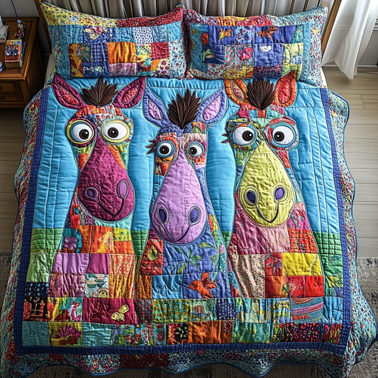 Whimsical Herd 3-Piece Quilted Bedding Set NCU0VH3518
