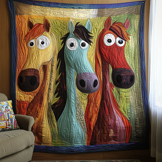 Whimsical Horse Quilted Blanket NCU0DV5338