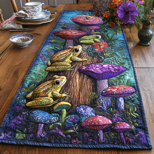 Whimsical Lily Leap Quilted Table Runner NCU0PT4143