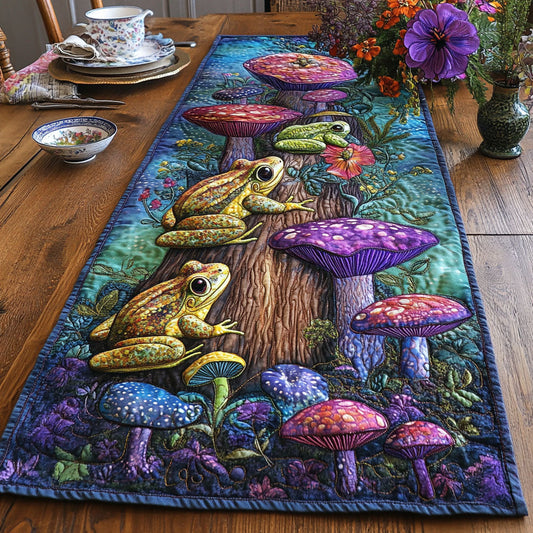 Whimsical Lily Leap Quilted Table Runner NCU0PT4143