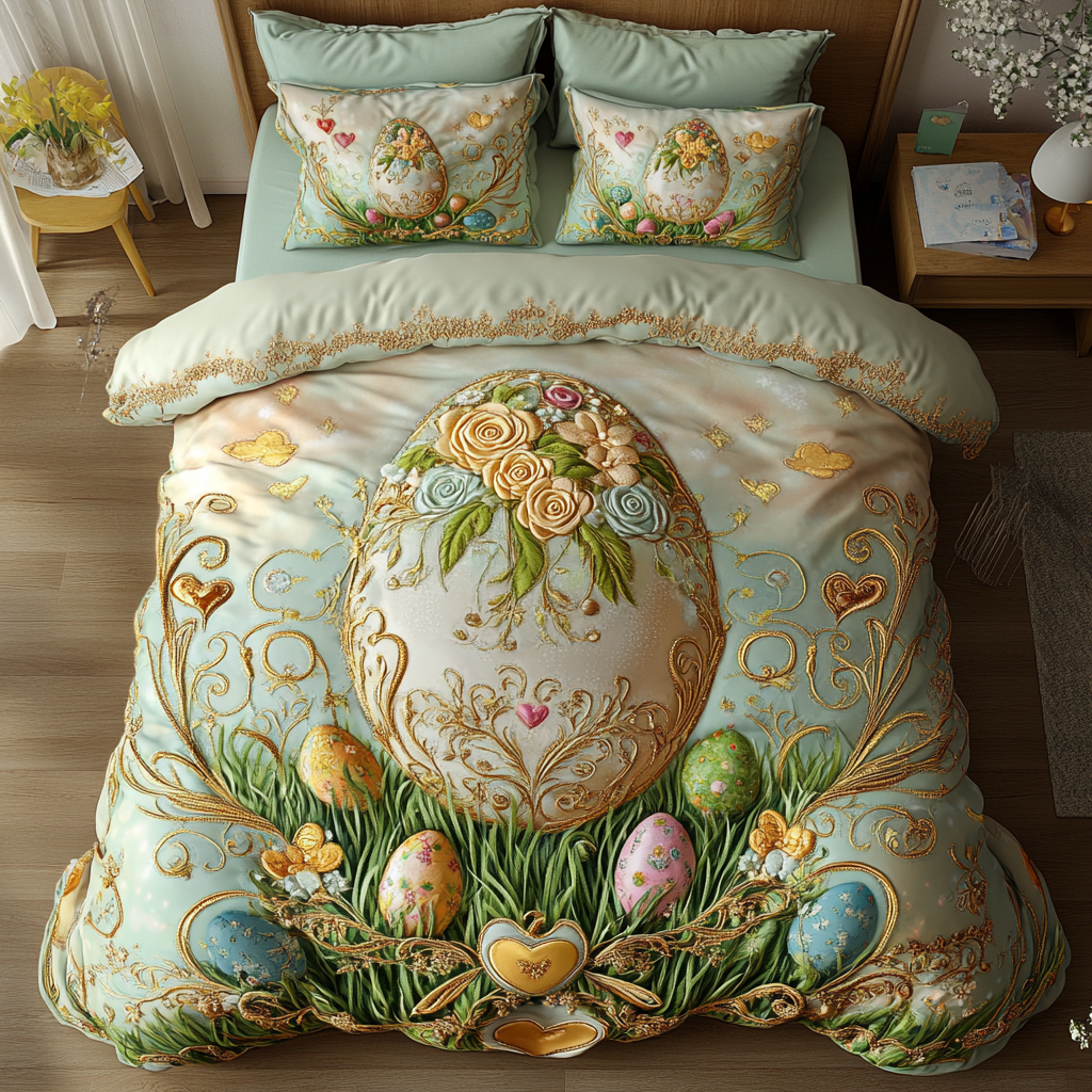 Whimsical Ovals 3-Piece Quilted Bedding Set NCU0DK5424