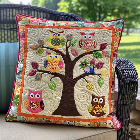 Whimsical Owls Quilted Pillow Case NCU0VL160