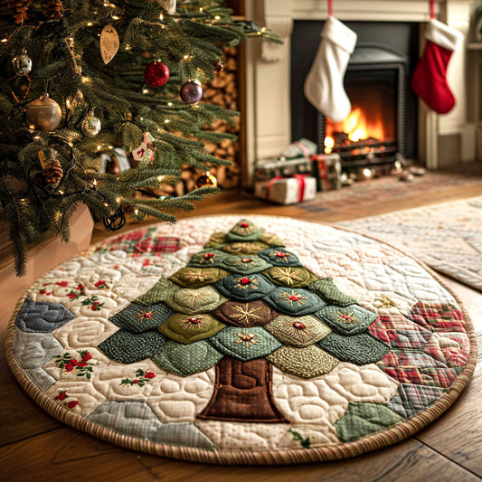 Whimsical Pine Quilted Round Mat NCU0TV304