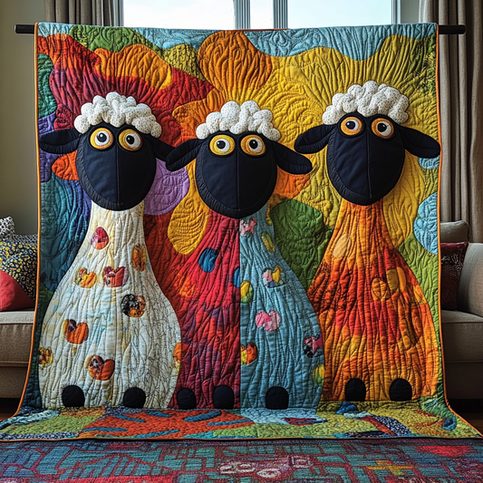 Whimsical Sheeps Quilted Blanket NCU0DV5538