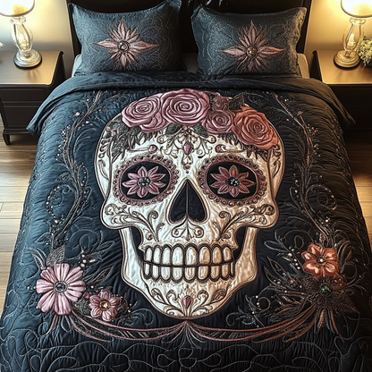 Artistic Skull 3-Piece Quilted Bedding Set NCU0VT66