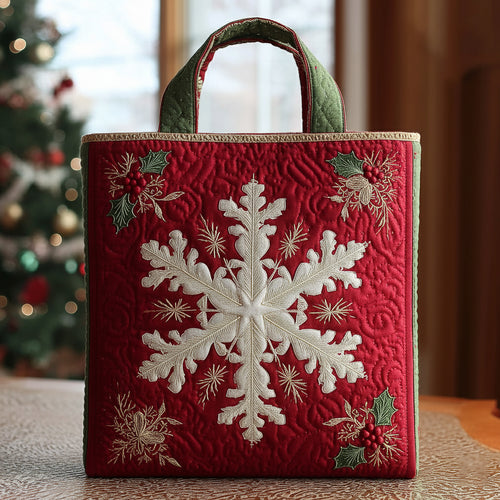 Whimsical Snowflake Burst Quilted Tote Bag NCU0HH428