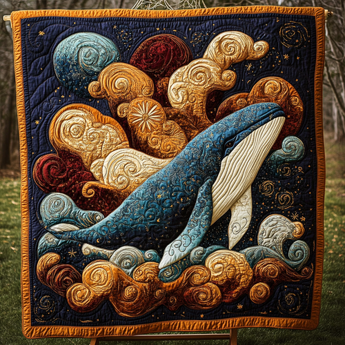 Whimsical Whale Quilted Blanket NCU0DK4002