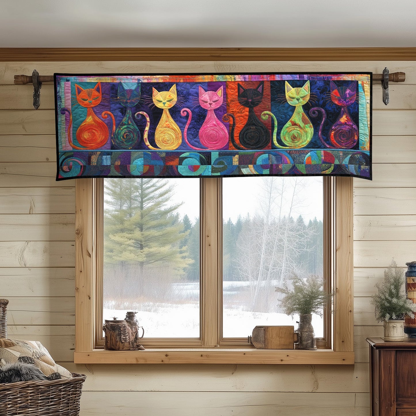 Whimsical Whiskers Quilted Valance NCU0PT7130