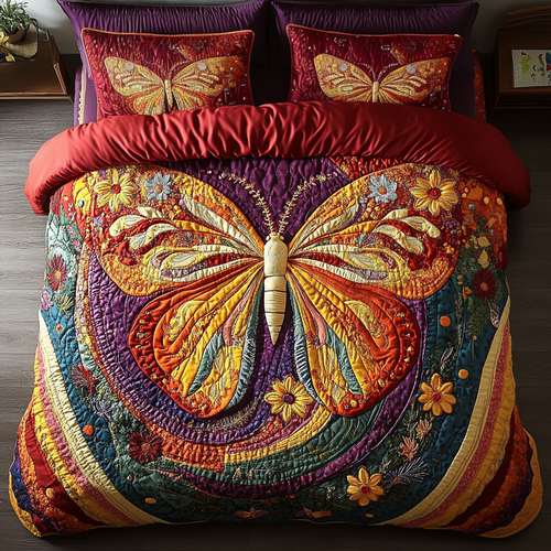 Whimsical Wings 3-Piece Quilted Bedding Set NCU0VH2842