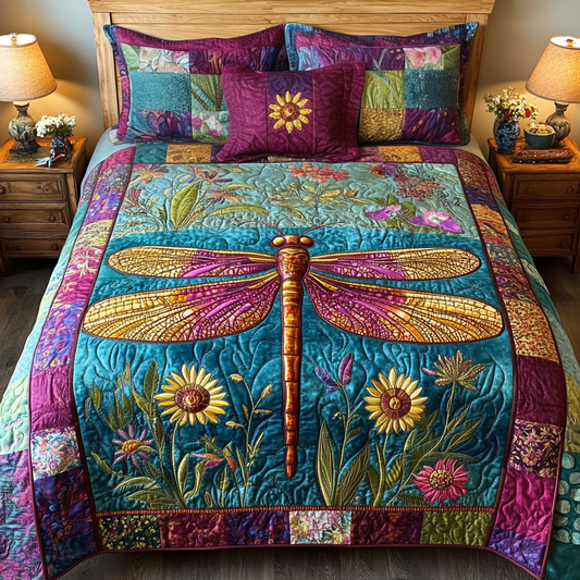 Whimsical Wings 3-Piece Quilted Bedding Set NCU0VH5952