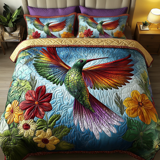 Whimsical Wings 3-Piece Quilted Bedding Set NCU0VL2142