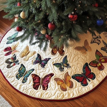 Whimsical Wings Quilted Christmas Tree Skirt NCU0PT1933