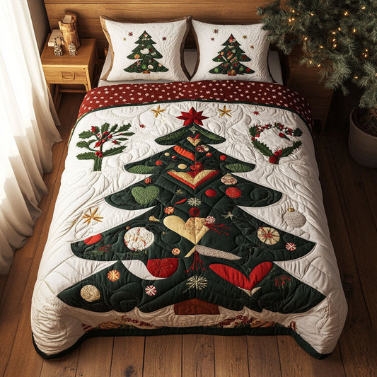 Whimsical Winter Trees 3-Piece Quilted Bedding Set NCU0PT2739