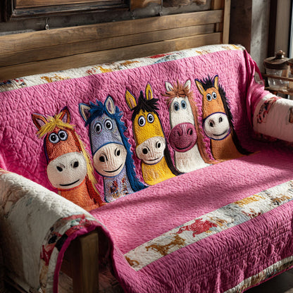 Whimsy Farm Parade Quilted Sofa Cover NCU0PT11126