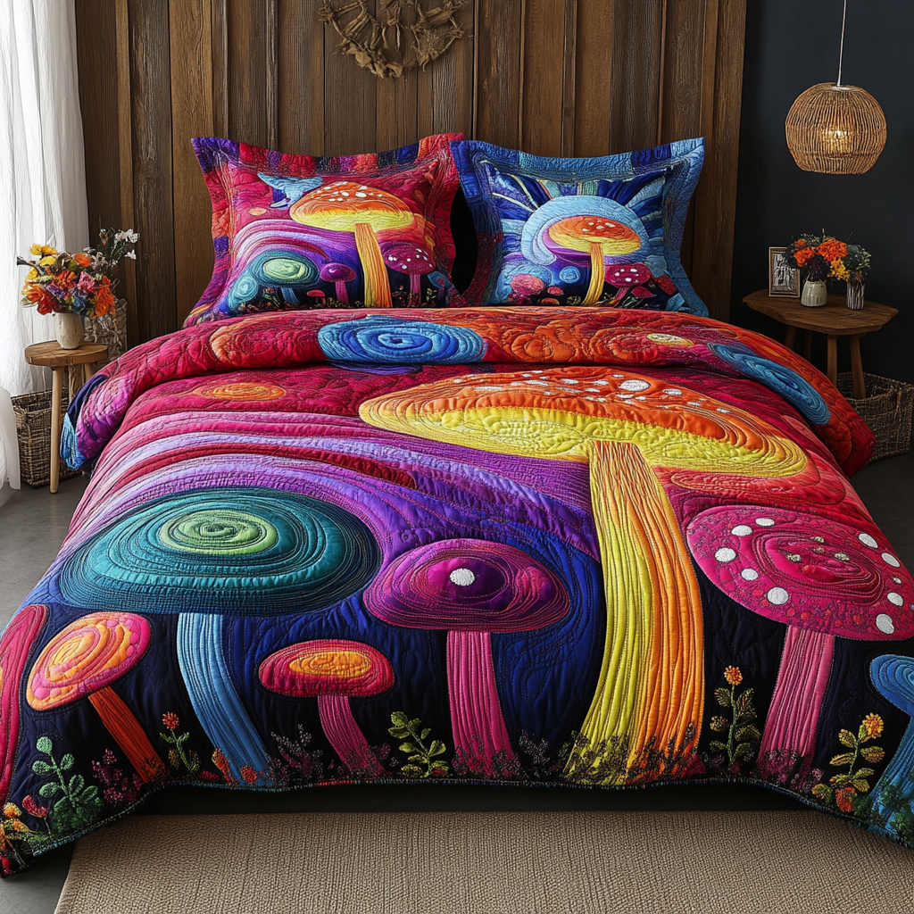 Whimsy Glow 3-Piece Quilted Bedding Set NCU0VL2577