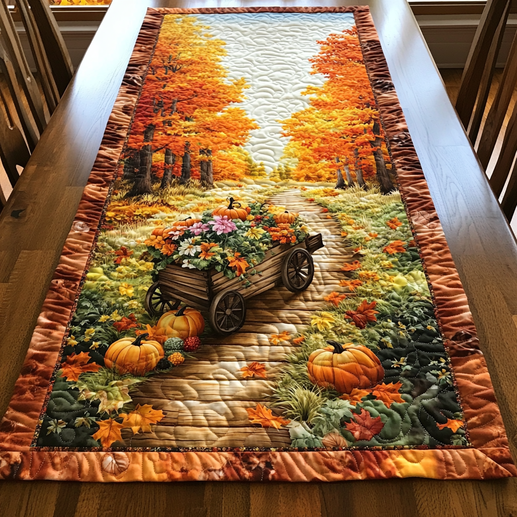 Pumpkin Quilted Table Runner NCU0VT228