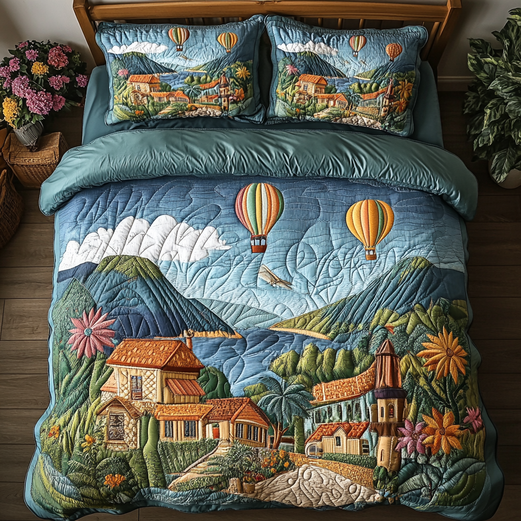 Whimsy Wind 3-Piece Quilted Bedding Set NCU0VH3915