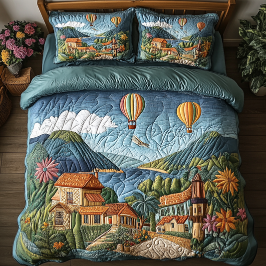 Whimsy Wind 3-Piece Quilted Bedding Set NCU0VH3915
