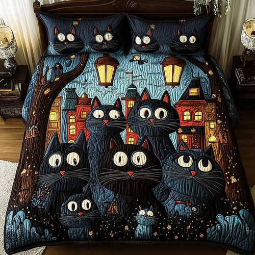 Whisker Dreams 3-Piece Quilted Bedding Set NCU0VH849