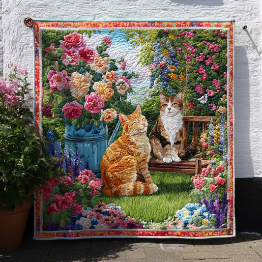 Whisker Flowers Quilted Blanket NCU0NT8919